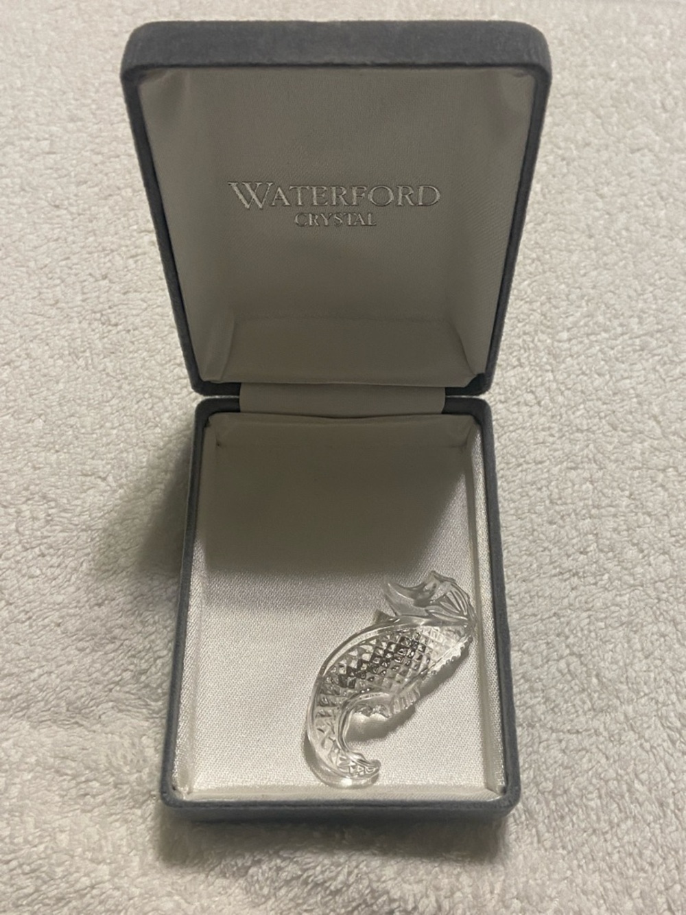 Waterford Clear Crystal Seahorse brooch in Presentation Box